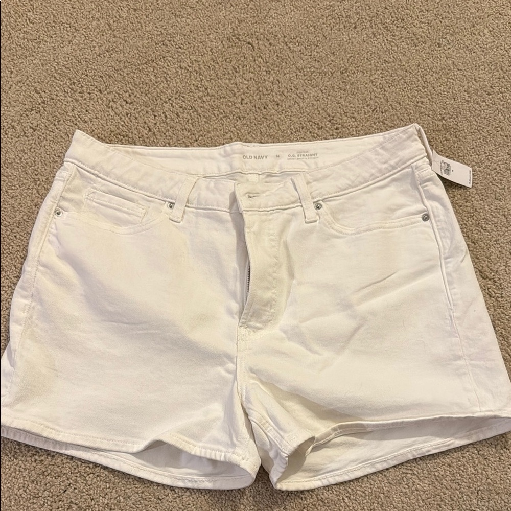 Old Navy White Jean Shorts High Rise, O.G. Straight style